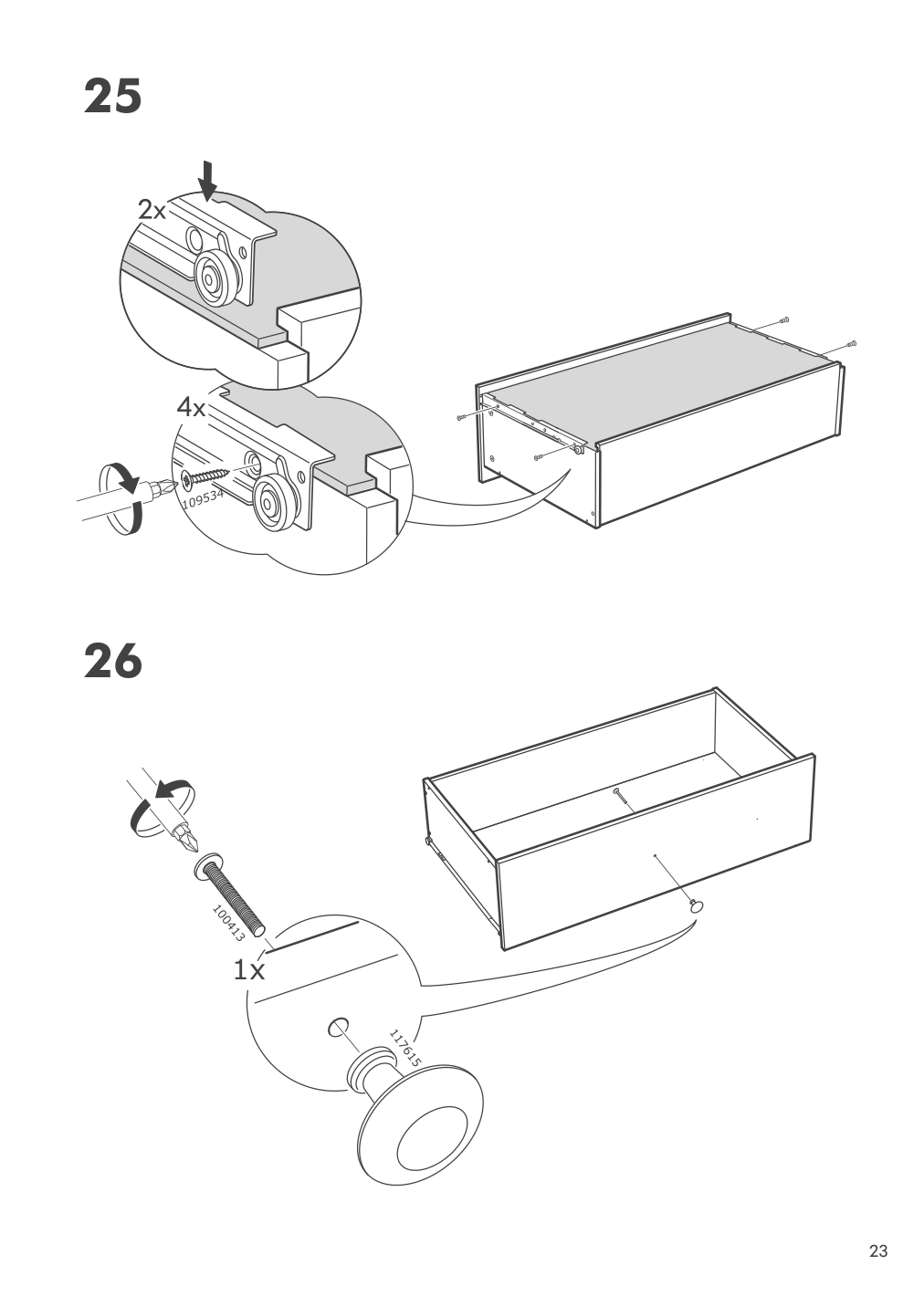 Assembly instructions for IKEA Hemnes 3 drawer chest black brown | Page 23 - IKEA HEMNES 3-drawer chest 204.847.42