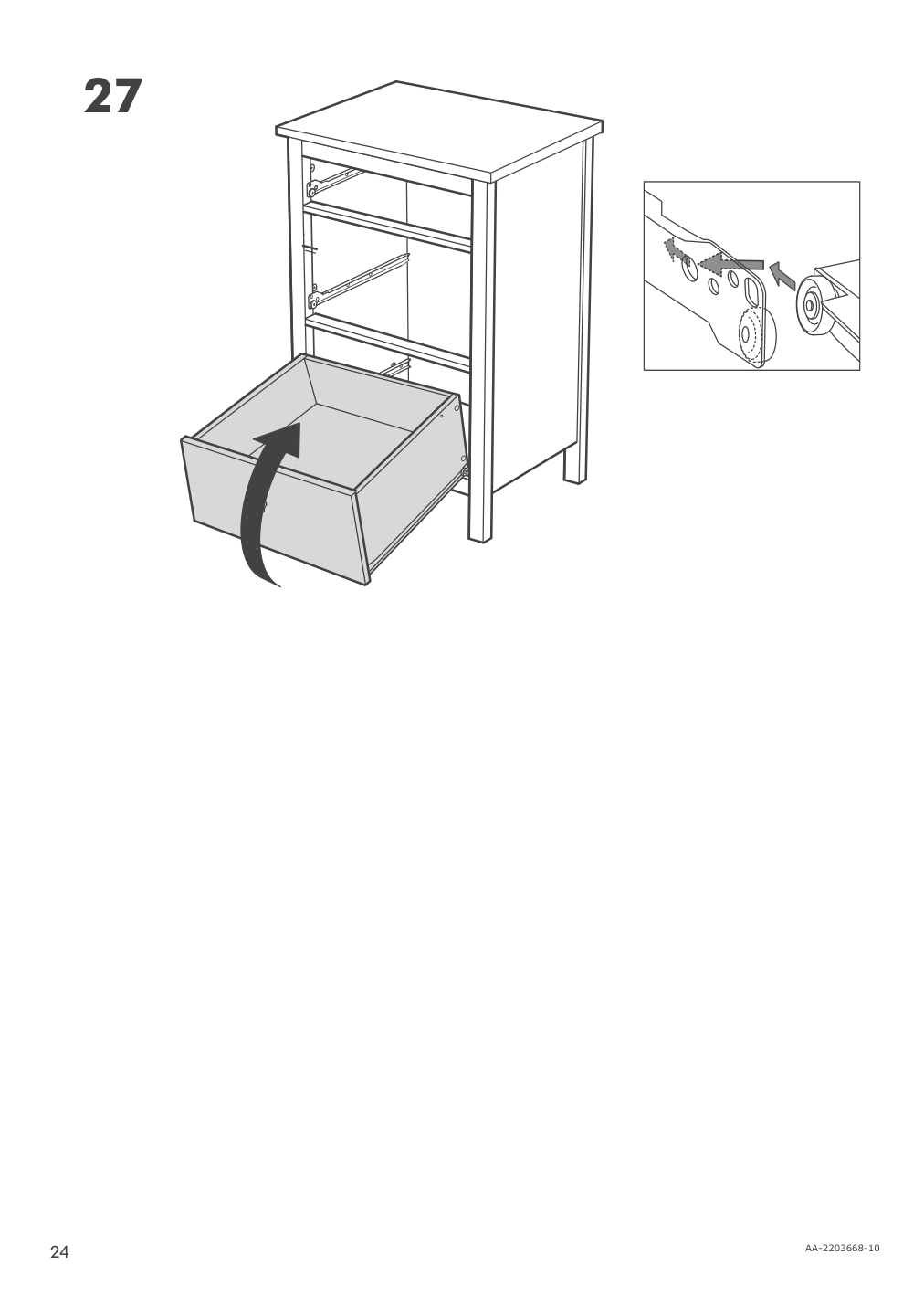 Assembly instructions for IKEA Hemnes 3 drawer chest black brown | Page 24 - IKEA HEMNES 3-drawer chest 204.847.42