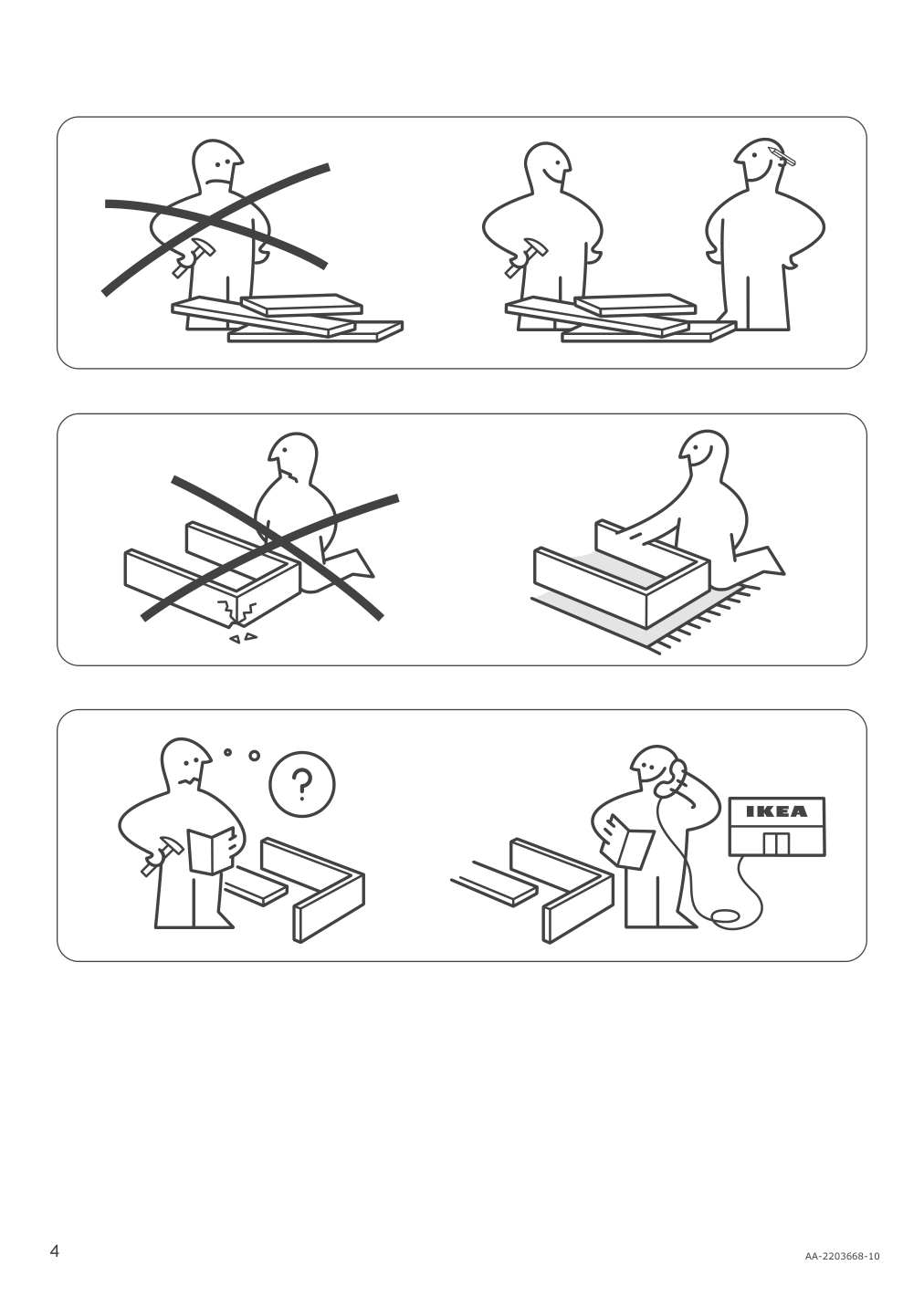 Assembly instructions for IKEA Hemnes 3 drawer chest black brown | Page 4 - IKEA HEMNES 3-drawer chest 204.847.42