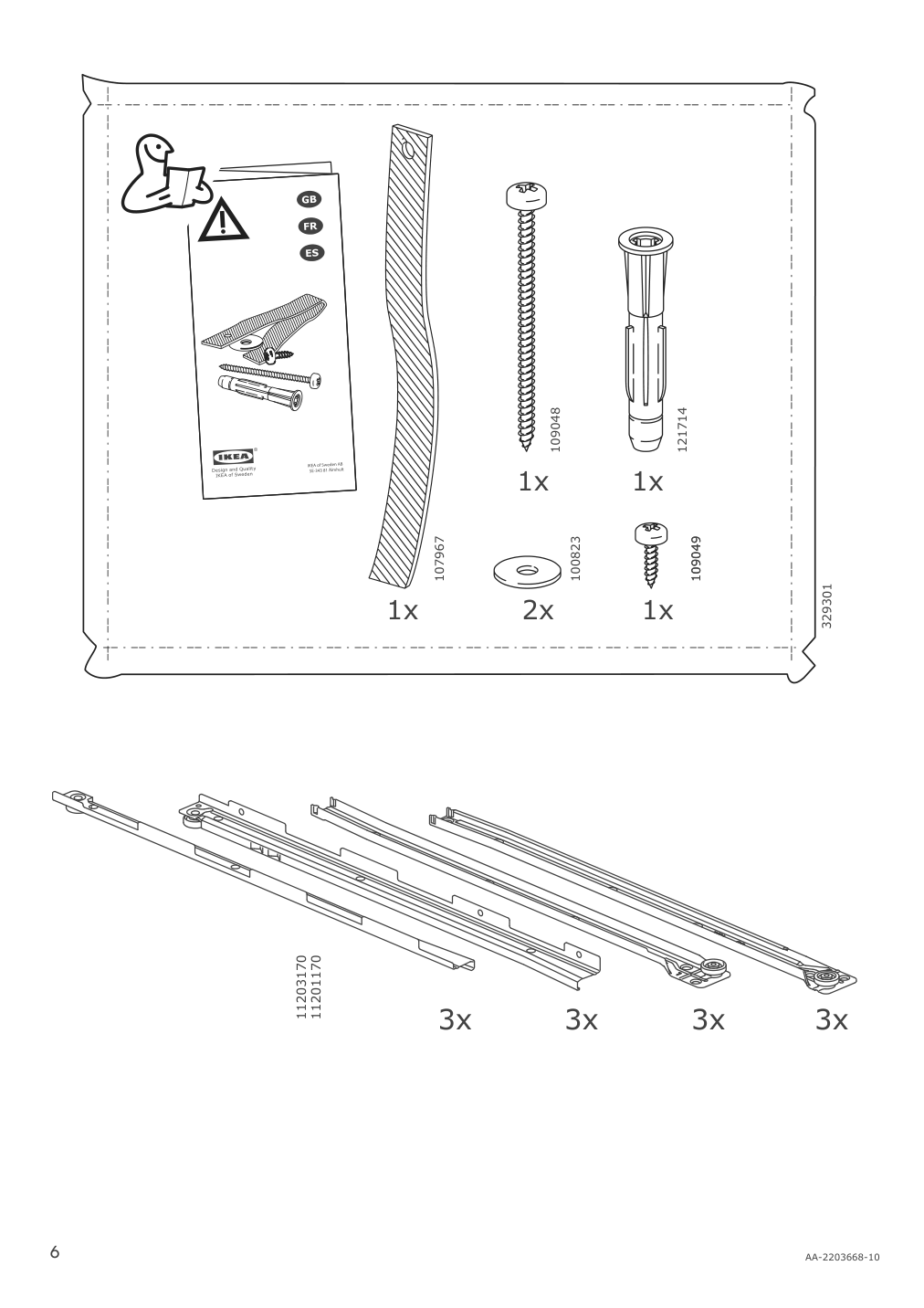 Assembly instructions for IKEA Hemnes 3 drawer chest black brown | Page 6 - IKEA HEMNES 3-drawer chest 204.847.42