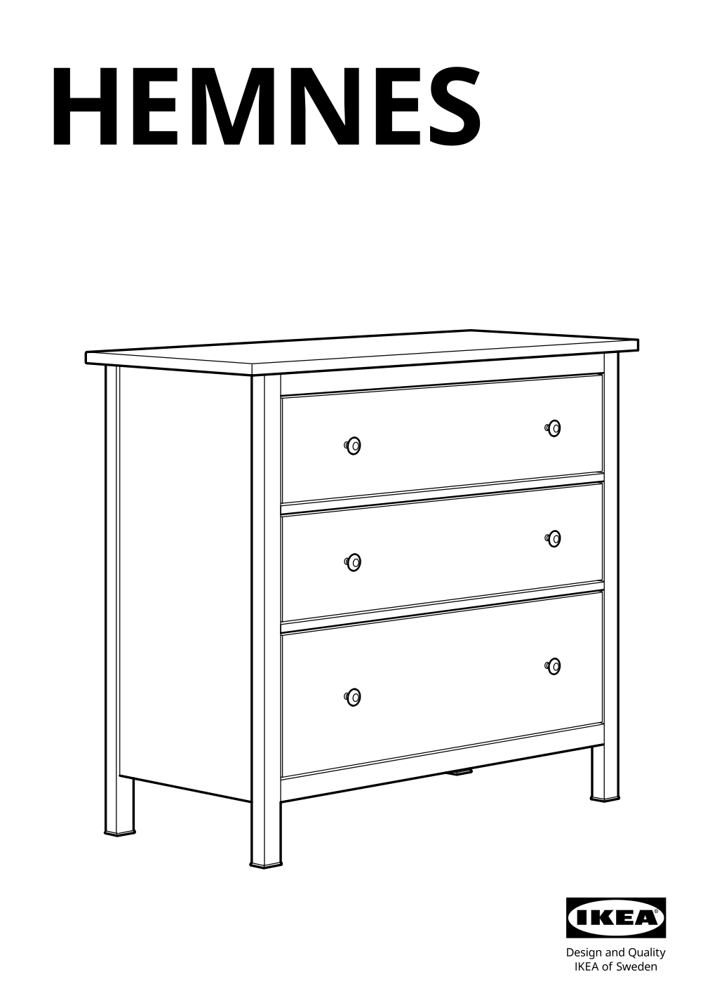 Assembly instructions for IKEA Hemnes 3 drawer chest dark gray | Page 1 - IKEA HEMNES 3-drawer chest 505.761.94