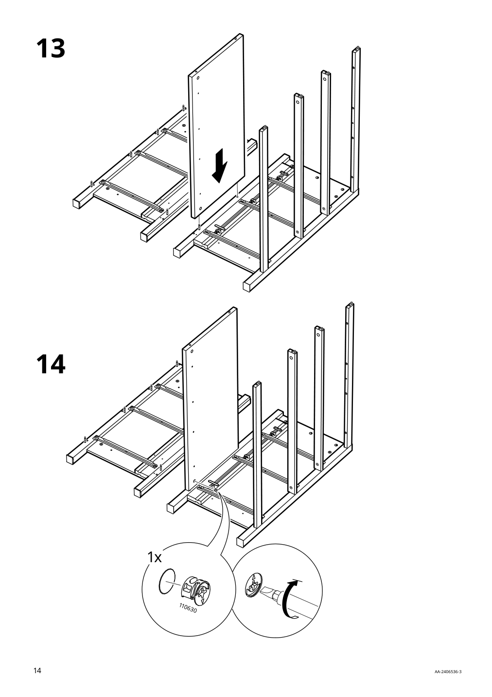 Assembly instructions for IKEA Hemnes 3 drawer chest dark gray | Page 14 - IKEA HEMNES 3-drawer chest 505.761.94