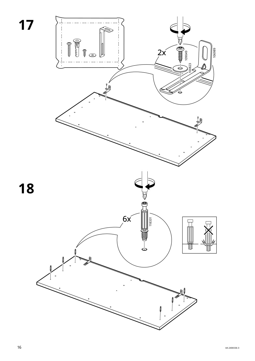 Assembly instructions for IKEA Hemnes 3 drawer chest dark gray | Page 16 - IKEA HEMNES 3-drawer chest 505.761.94