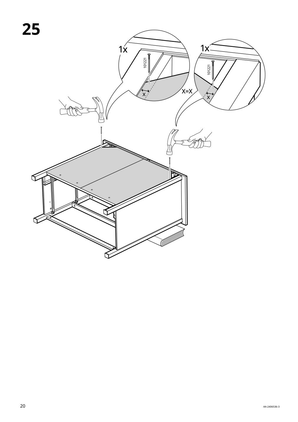 Assembly instructions for IKEA Hemnes 3 drawer chest dark gray | Page 20 - IKEA HEMNES 3-drawer chest 505.761.94