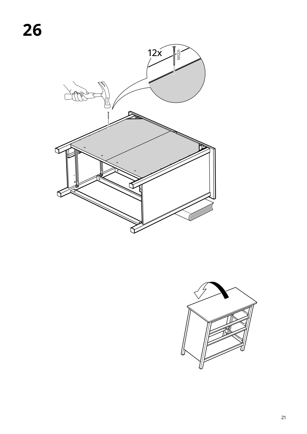 Assembly instructions for IKEA Hemnes 3 drawer chest dark gray | Page 21 - IKEA HEMNES 3-drawer chest 505.761.94