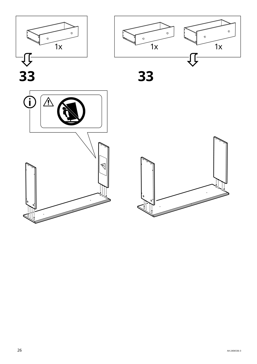 Assembly instructions for IKEA Hemnes 3 drawer chest dark gray | Page 26 - IKEA HEMNES 3-drawer chest 505.761.94