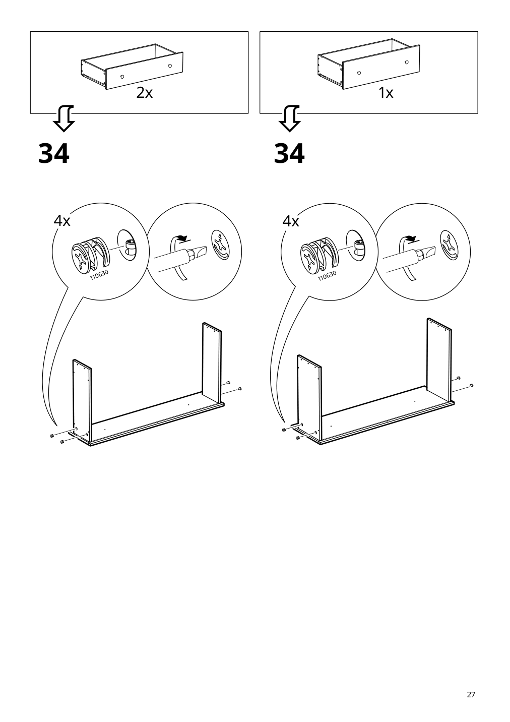 Assembly instructions for IKEA Hemnes 3 drawer chest dark gray | Page 27 - IKEA HEMNES 3-drawer chest 505.761.94