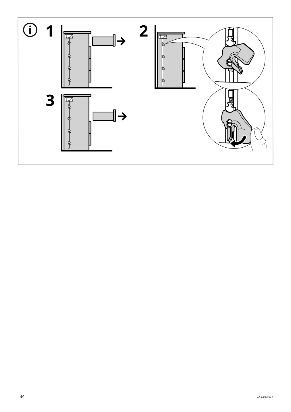 Assembly instructions for IKEA Hemnes 3 drawer chest dark gray | Page 34 - IKEA HEMNES 3-drawer chest 505.761.94