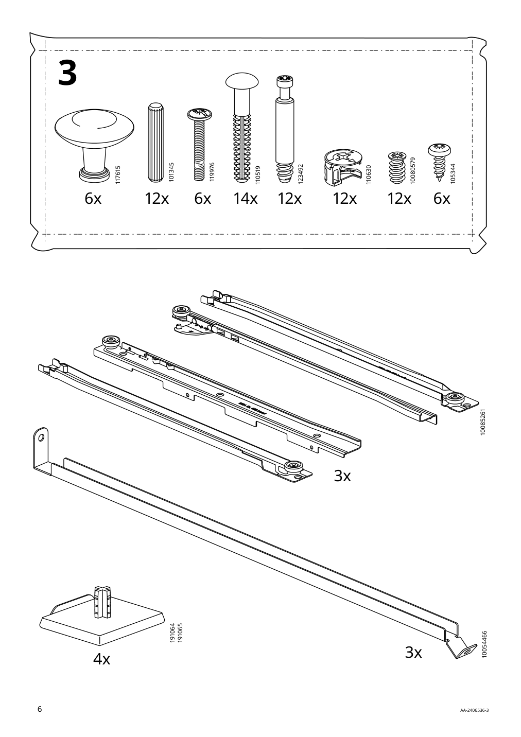 Assembly instructions for IKEA Hemnes 3 drawer chest dark gray | Page 6 - IKEA HEMNES 3-drawer chest 505.761.94