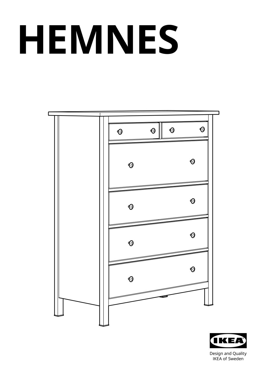 Assembly instructions for IKEA Hemnes 6 drawer chest dark gray | Page 1 - IKEA HEMNES 6-drawer chest 805.761.97