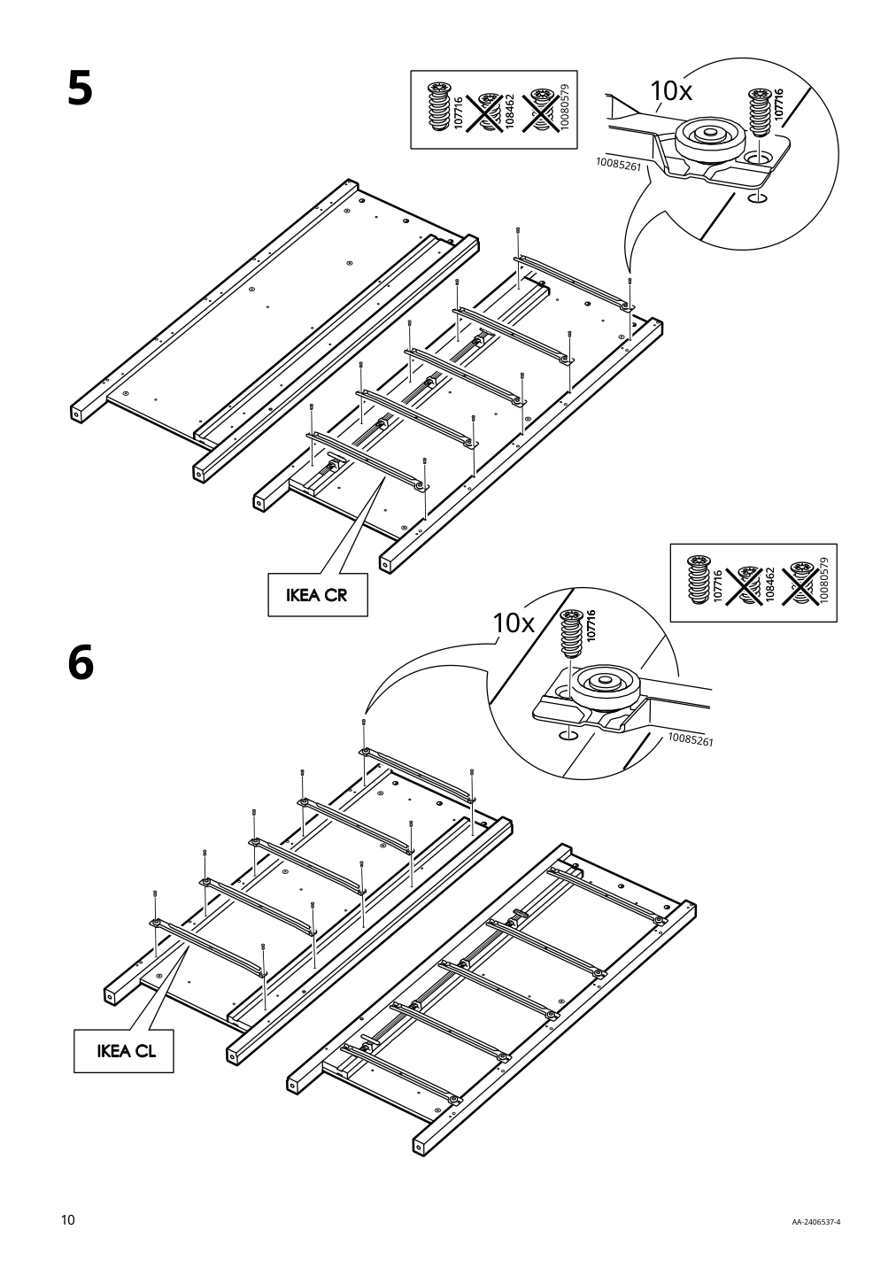 Assembly instructions for IKEA Hemnes 6 drawer chest dark gray | Page 10 - IKEA HEMNES 6-drawer chest 805.761.97