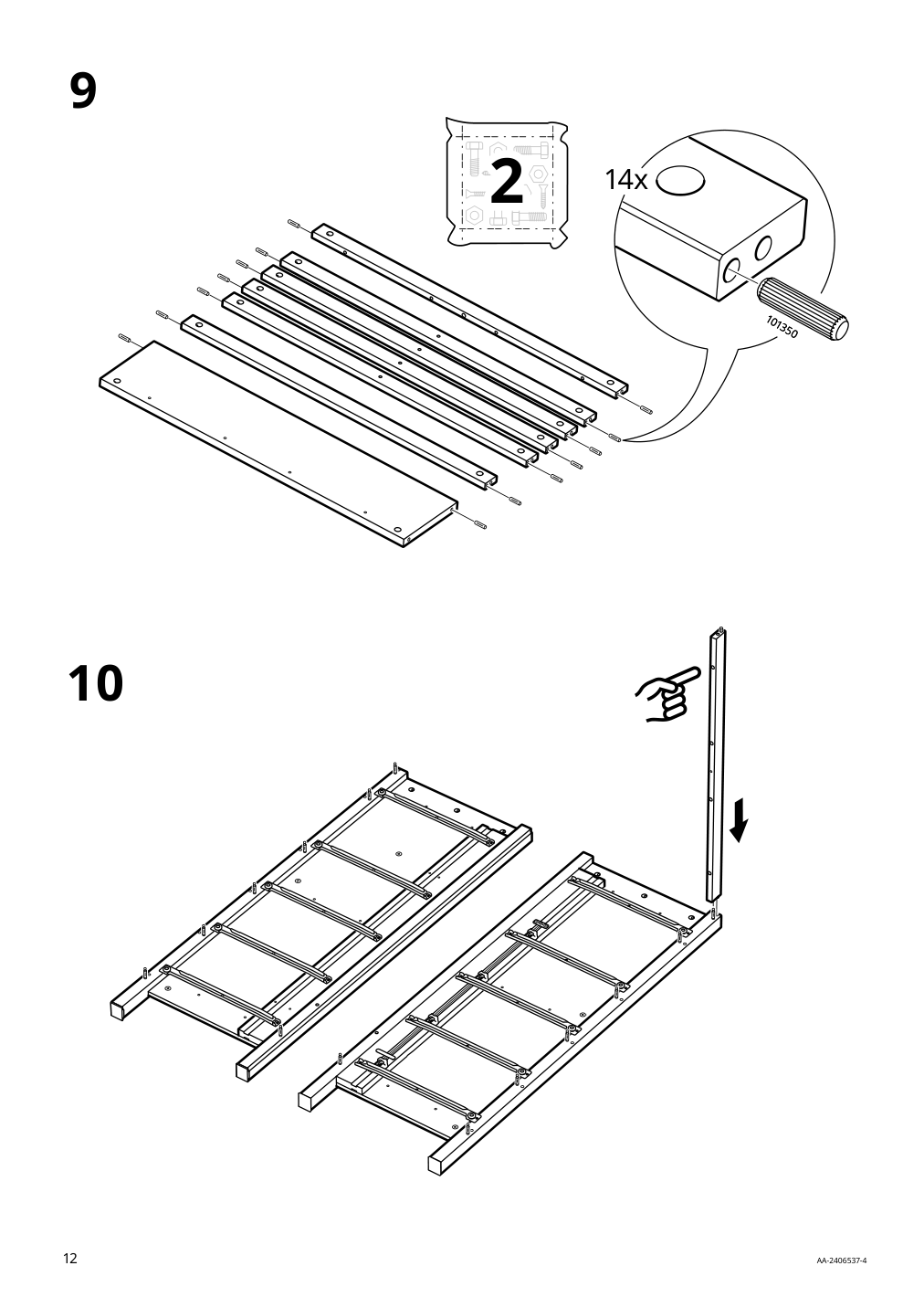 Assembly instructions for IKEA Hemnes 6 drawer chest dark gray | Page 12 - IKEA HEMNES 6-drawer chest 805.761.97