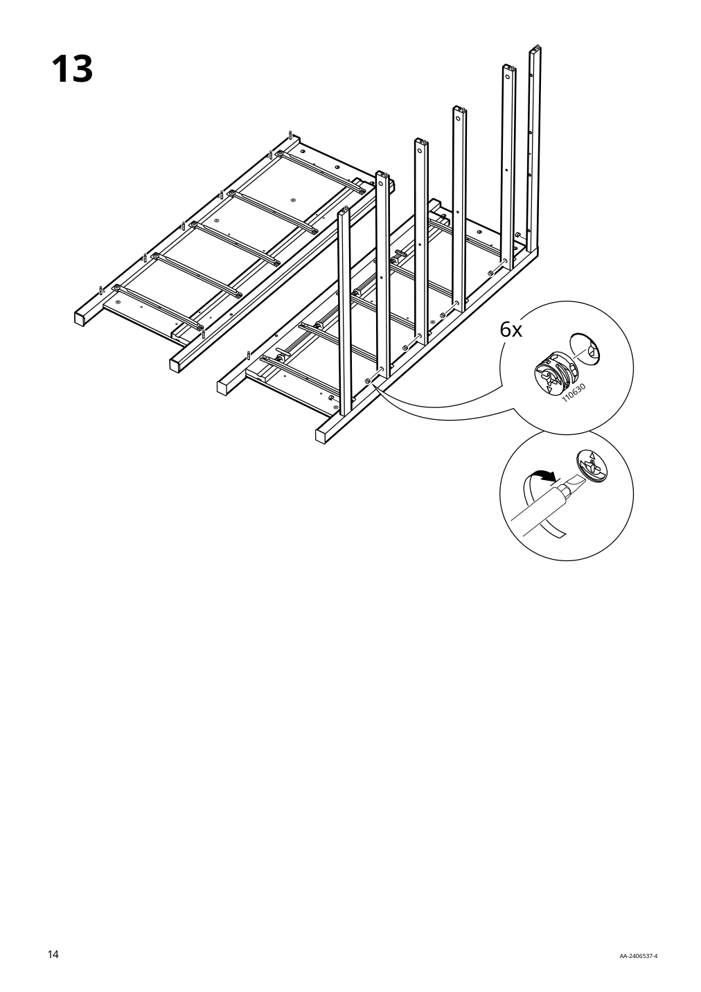 Assembly instructions for IKEA Hemnes 6 drawer chest dark gray | Page 14 - IKEA HEMNES 6-drawer chest 805.761.97