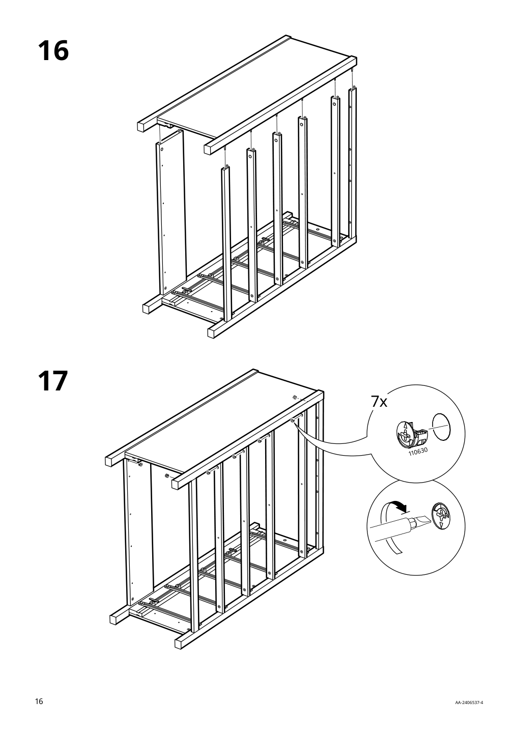 Assembly instructions for IKEA Hemnes 6 drawer chest dark gray | Page 16 - IKEA HEMNES 6-drawer chest 805.761.97