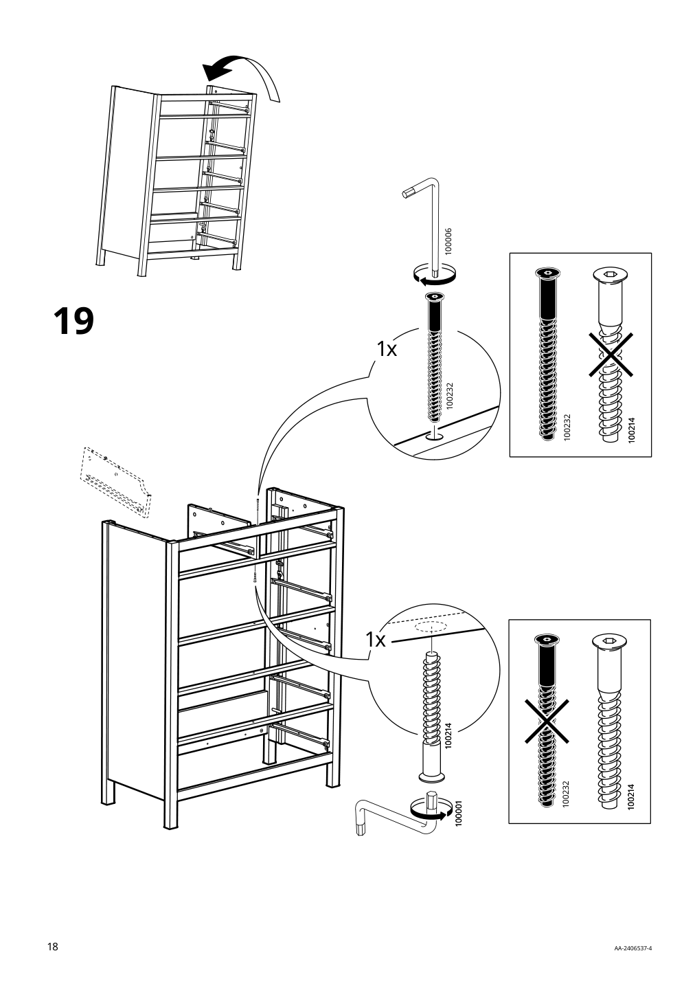 Assembly instructions for IKEA Hemnes 6 drawer chest dark gray | Page 18 - IKEA HEMNES 6-drawer chest 805.761.97