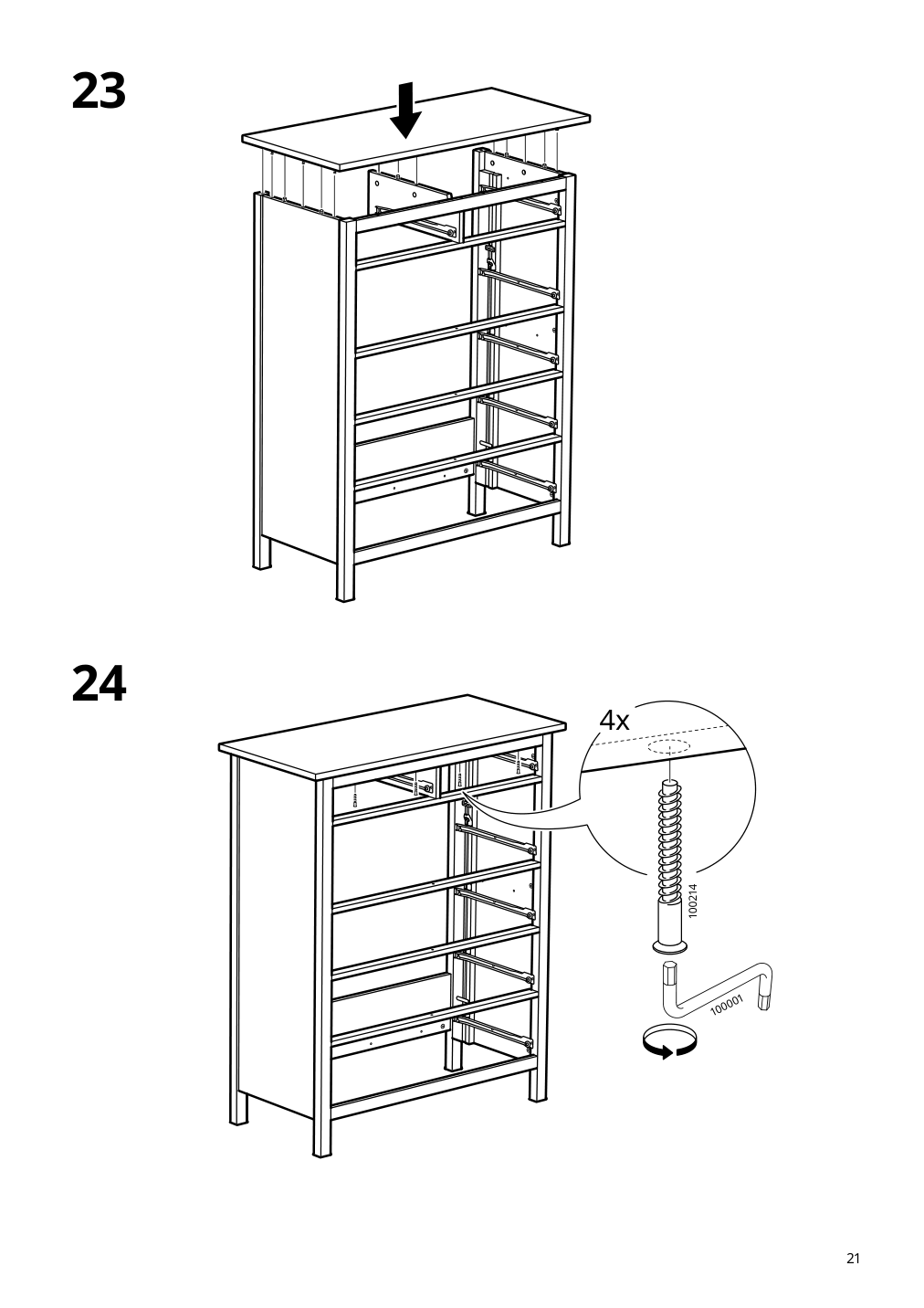 Assembly instructions for IKEA Hemnes 6 drawer chest dark gray | Page 21 - IKEA HEMNES 6-drawer chest 805.761.97