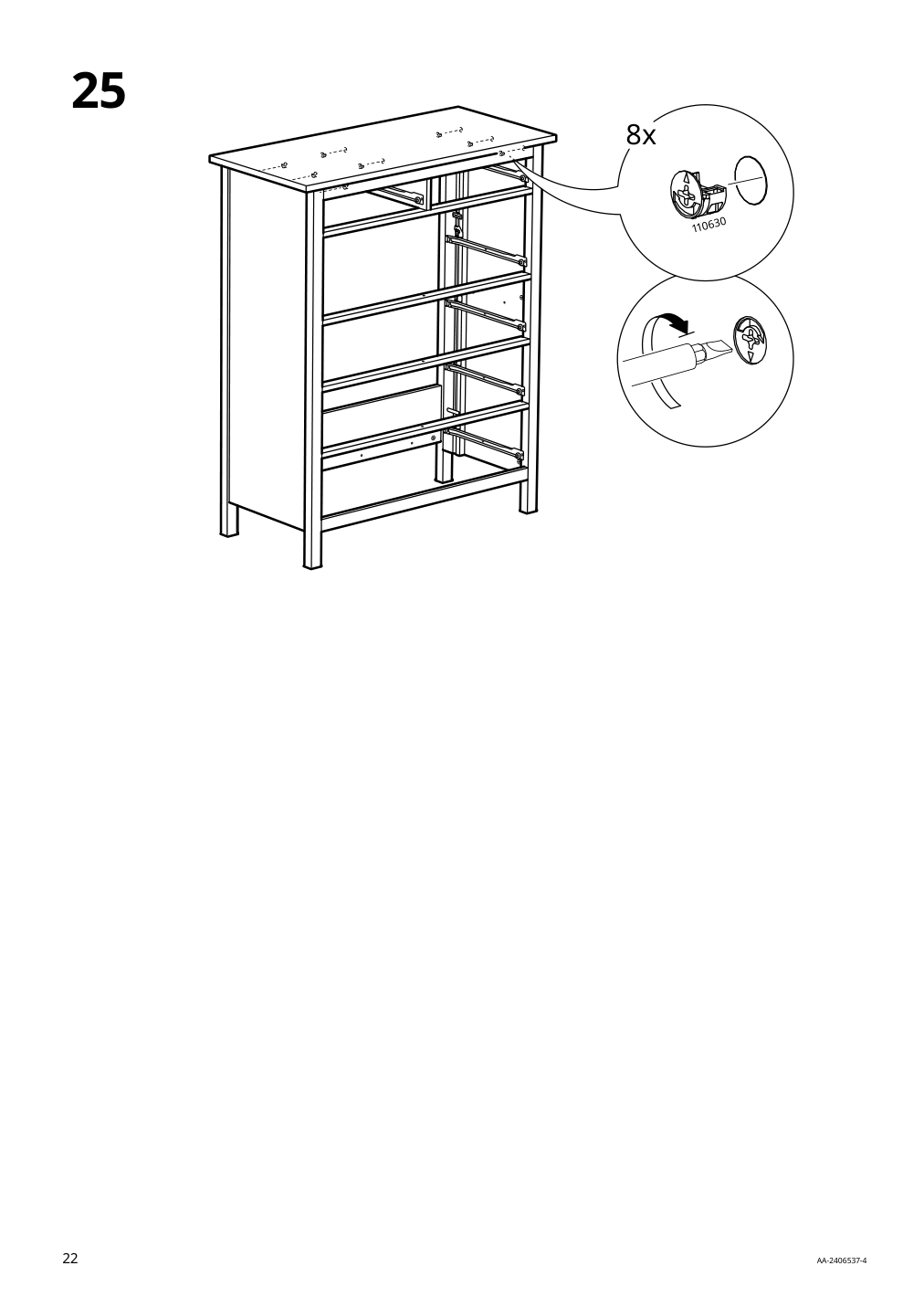 Assembly instructions for IKEA Hemnes 6 drawer chest dark gray | Page 22 - IKEA HEMNES 6-drawer chest 805.761.97