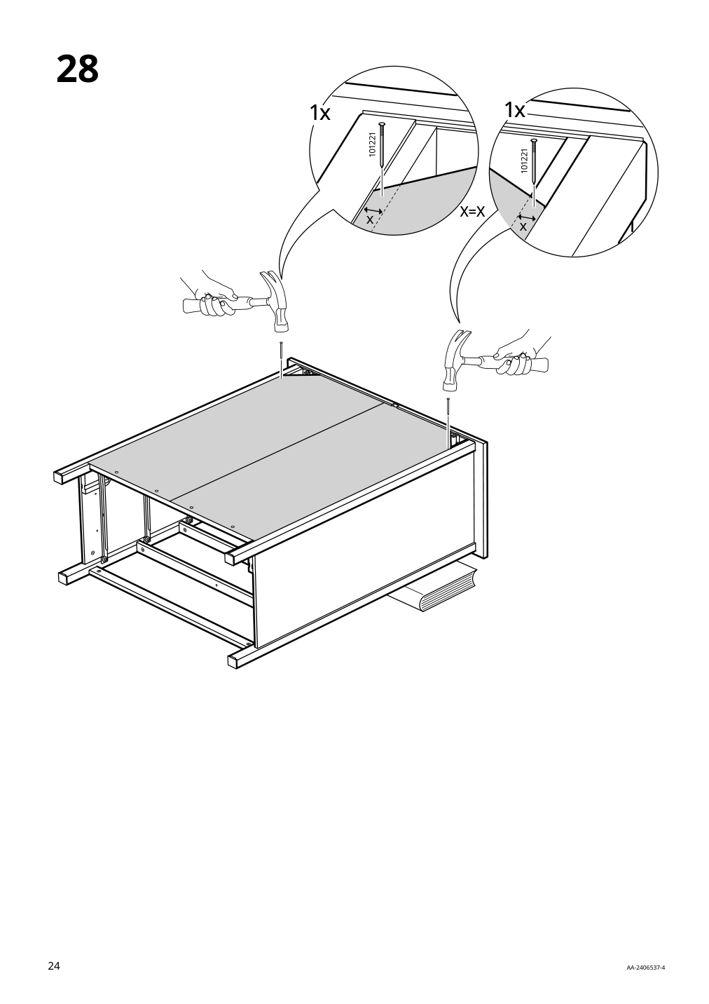 Assembly instructions for IKEA Hemnes 6 drawer chest dark gray | Page 24 - IKEA HEMNES 6-drawer chest 805.761.97