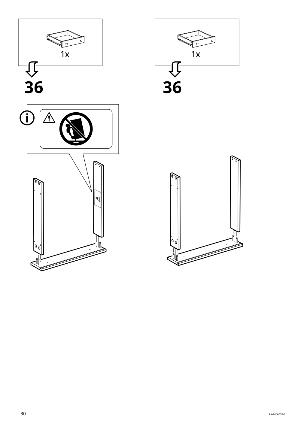 Assembly instructions for IKEA Hemnes 6 drawer chest dark gray | Page 30 - IKEA HEMNES 6-drawer chest 805.761.97