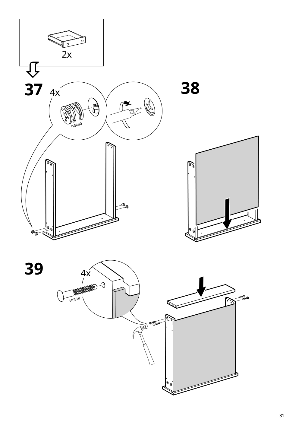 Assembly instructions for IKEA Hemnes 6 drawer chest dark gray | Page 31 - IKEA HEMNES 6-drawer chest 805.761.97