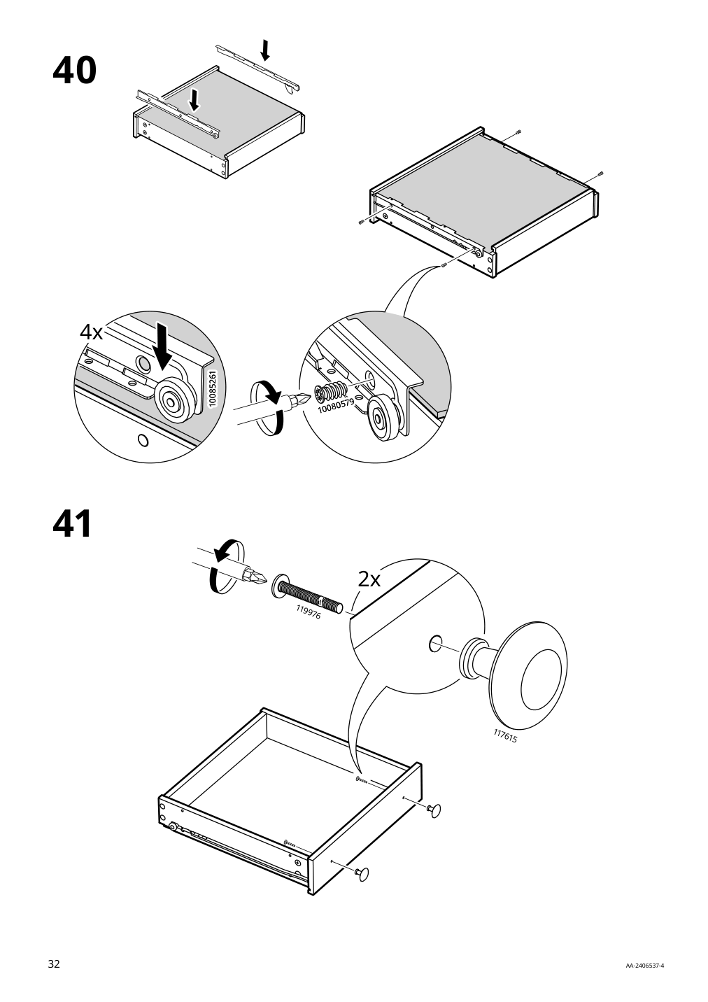 Assembly instructions for IKEA Hemnes 6 drawer chest dark gray | Page 32 - IKEA HEMNES 6-drawer chest 805.761.97