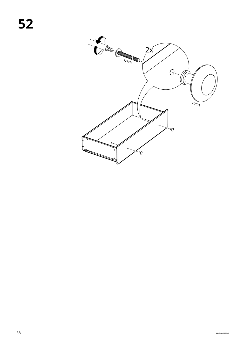 Assembly instructions for IKEA Hemnes 6 drawer chest dark gray | Page 38 - IKEA HEMNES 6-drawer chest 805.761.97