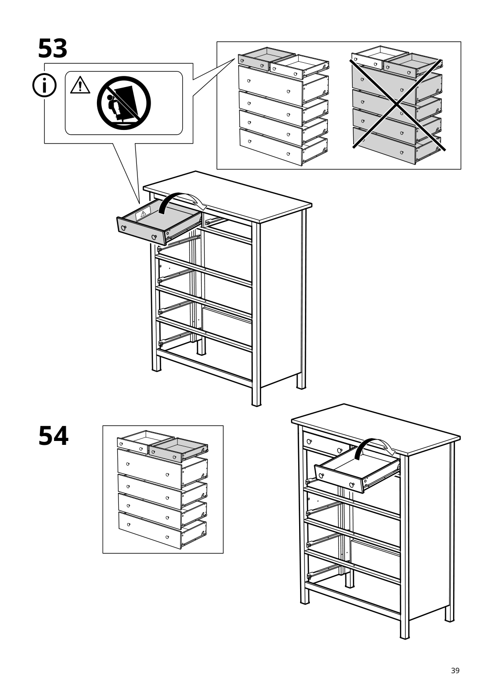 Assembly instructions for IKEA Hemnes 6 drawer chest dark gray | Page 39 - IKEA HEMNES 6-drawer chest 805.761.97