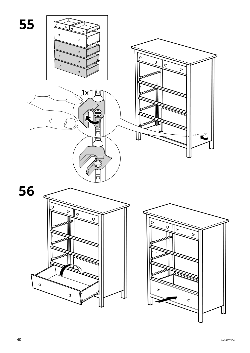 Assembly instructions for IKEA Hemnes 6 drawer chest dark gray | Page 40 - IKEA HEMNES 6-drawer chest 805.761.97