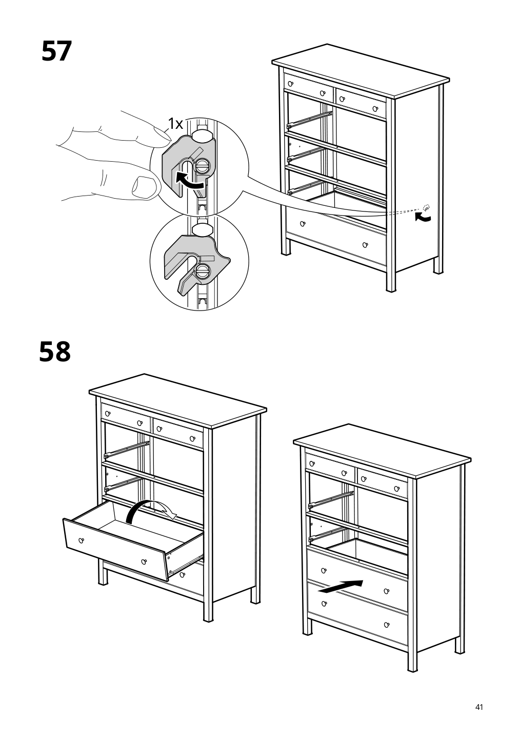 Assembly instructions for IKEA Hemnes 6 drawer chest dark gray | Page 41 - IKEA HEMNES 6-drawer chest 805.761.97