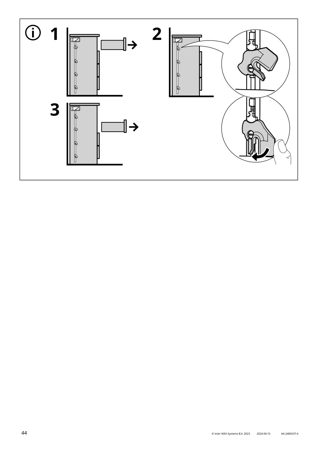 Assembly instructions for IKEA Hemnes 6 drawer chest dark gray | Page 44 - IKEA HEMNES 6-drawer chest 805.761.97