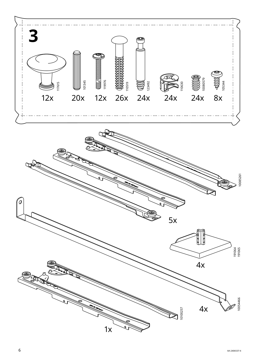 Assembly instructions for IKEA Hemnes 6 drawer chest dark gray | Page 6 - IKEA HEMNES 6-drawer chest 805.761.97