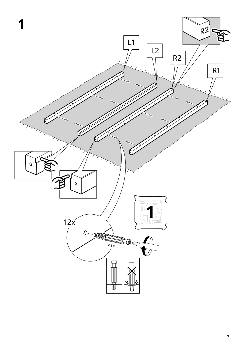 Assembly instructions for IKEA Hemnes 6 drawer chest dark gray | Page 7 - IKEA HEMNES 6-drawer chest 805.761.97