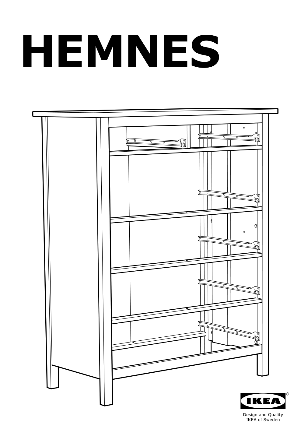 Assembly instructions for IKEA Hemnes 6 drawer chest white stain | Page 1 - IKEA HEMNES 6-drawer chest 602.392.73