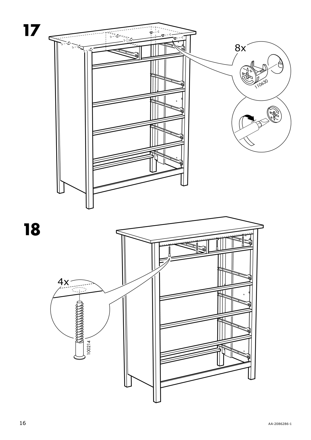 Assembly instructions for IKEA Hemnes 6 drawer chest white stain | Page 16 - IKEA HEMNES 6-drawer chest 602.392.73