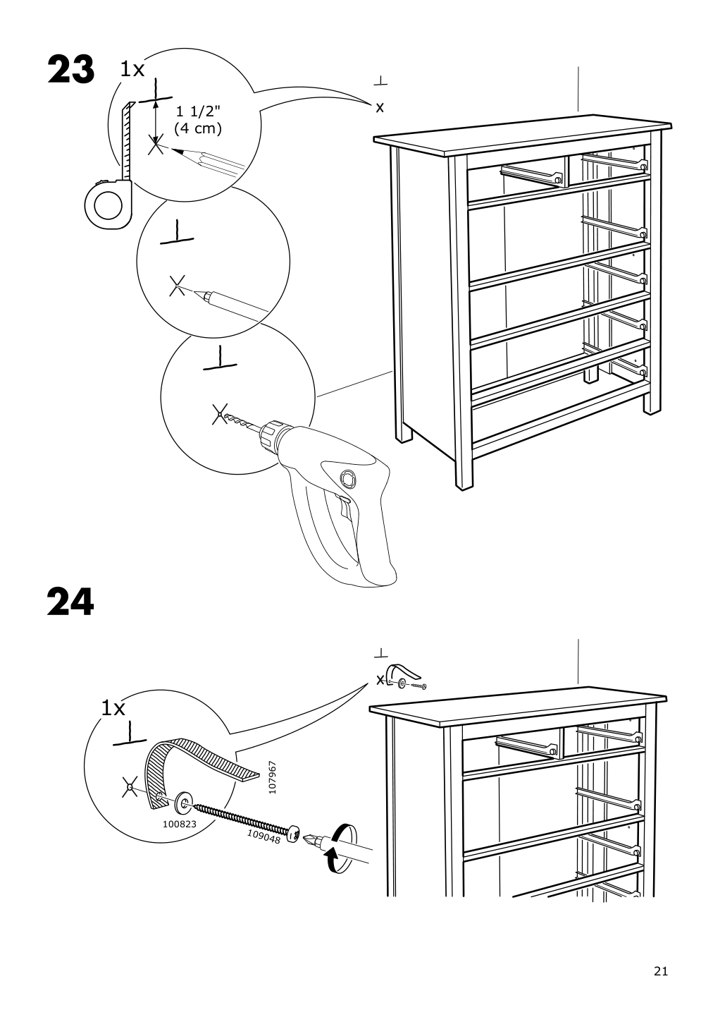 Assembly instructions for IKEA Hemnes 6 drawer chest white stain | Page 21 - IKEA HEMNES 6-drawer chest 602.392.73