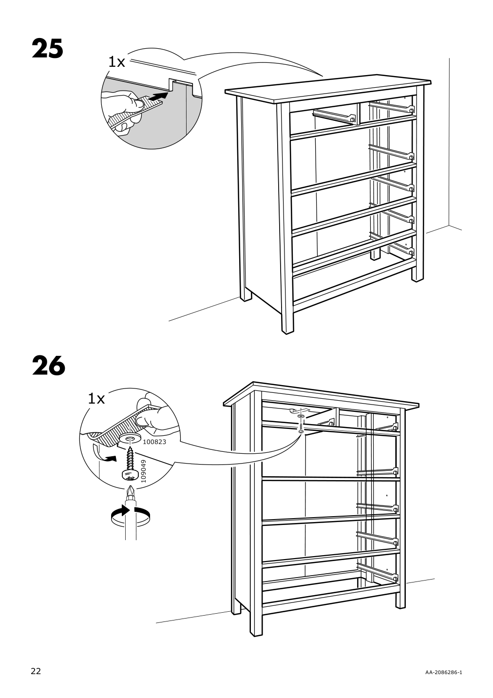 Assembly instructions for IKEA Hemnes 6 drawer chest white stain | Page 22 - IKEA HEMNES 6-drawer chest 602.392.73