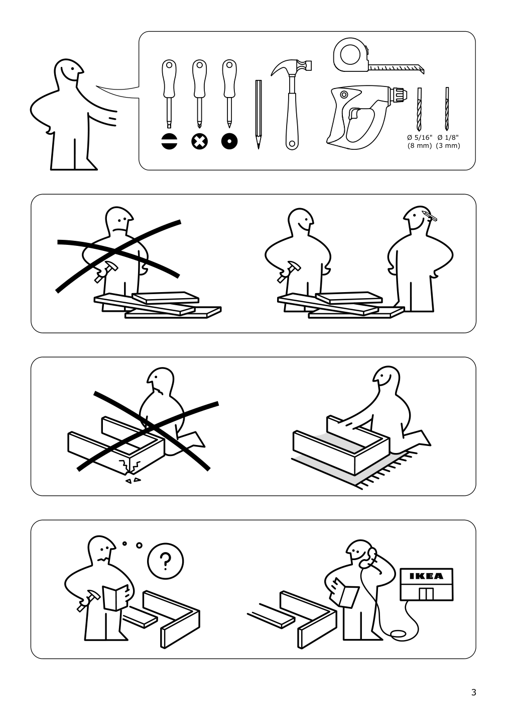 Assembly instructions for IKEA Hemnes 6 drawer chest white stain | Page 3 - IKEA HEMNES 6-drawer chest 602.392.73