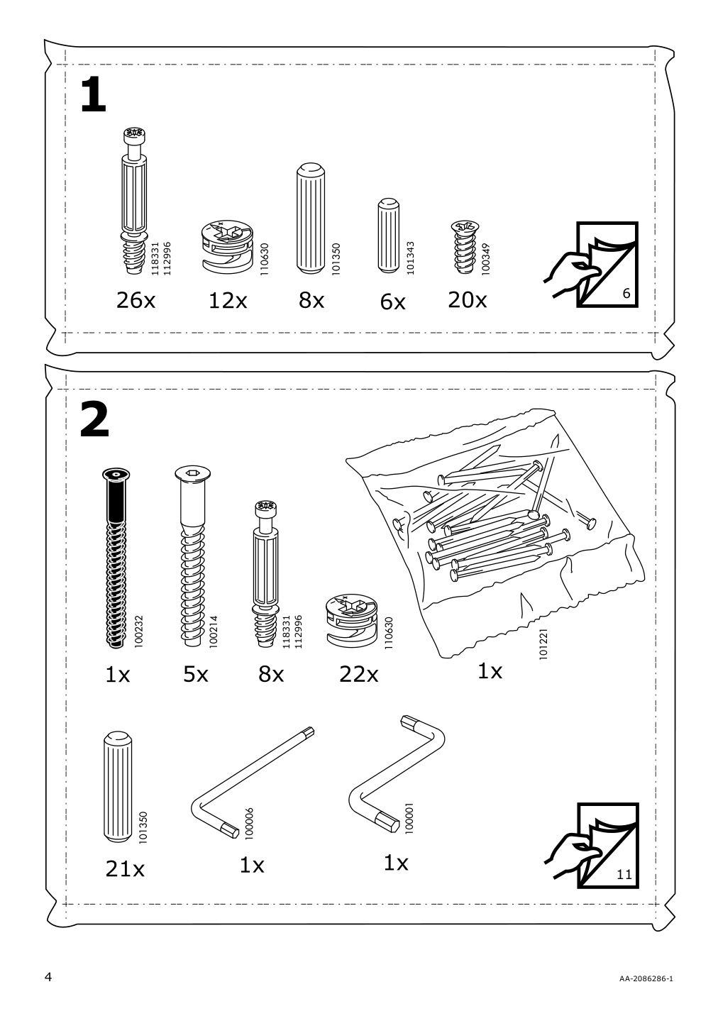 Assembly instructions for IKEA Hemnes 6 drawer chest white stain | Page 4 - IKEA HEMNES 6-drawer chest 602.392.73