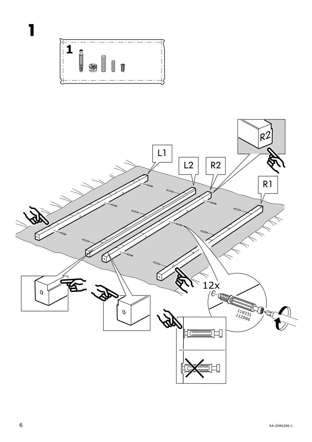 Assembly instructions for IKEA Hemnes 6 drawer chest white stain | Page 6 - IKEA HEMNES 6-drawer chest 602.392.73