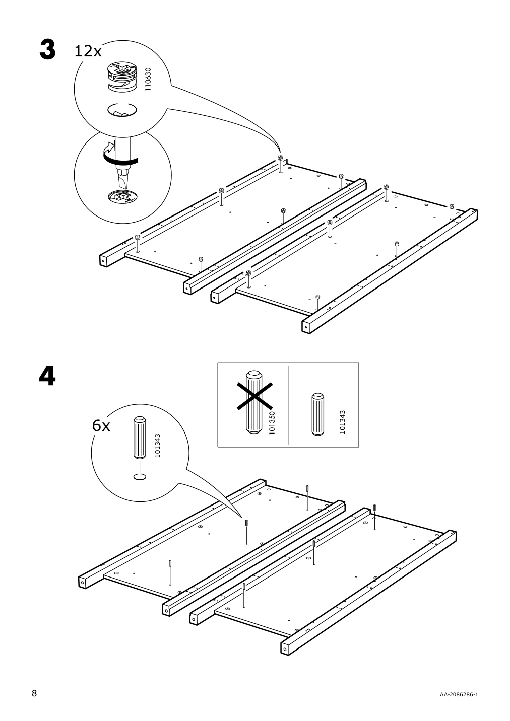 Assembly instructions for IKEA Hemnes 6 drawer chest white stain | Page 8 - IKEA HEMNES 6-drawer chest 602.392.73