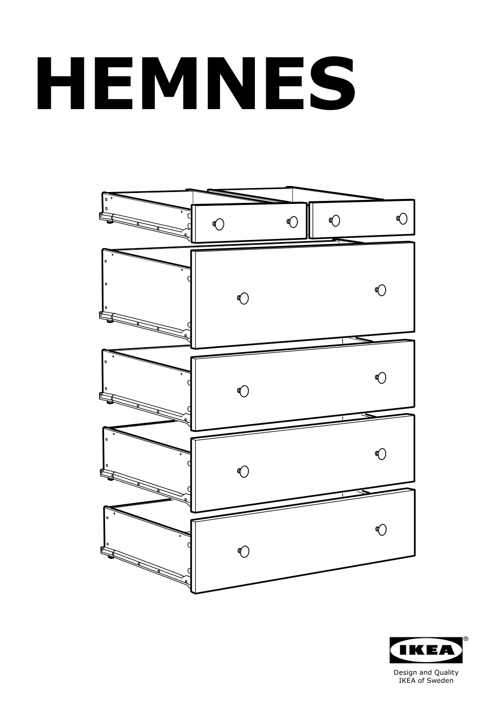 Assembly instructions for IKEA Hemnes 6 drawer chest white stain | Page 1 - IKEA HEMNES 6-drawer chest 602.392.73