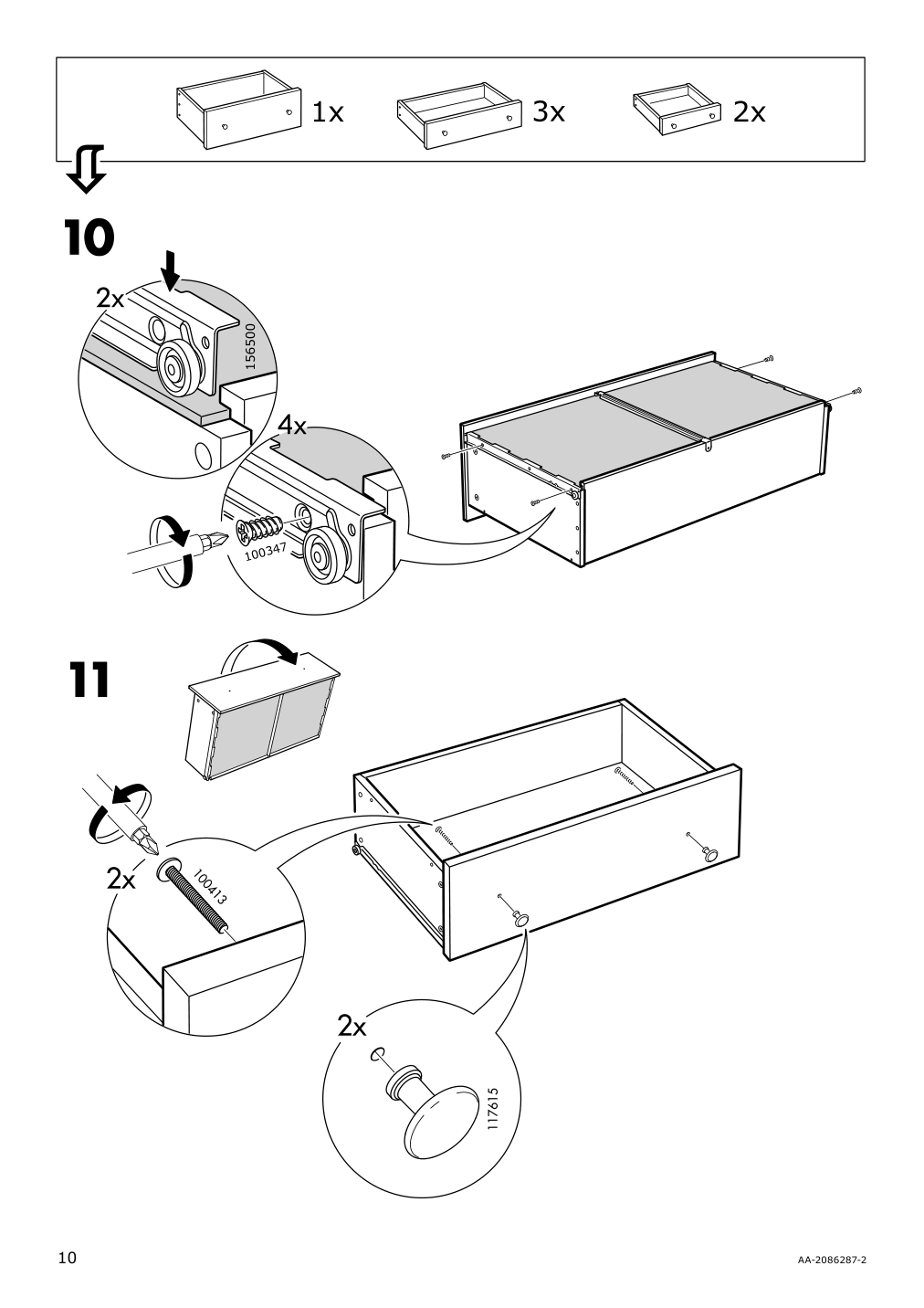 Assembly instructions for IKEA Hemnes 6 drawer chest white stain | Page 10 - IKEA HEMNES 6-drawer chest 602.392.73