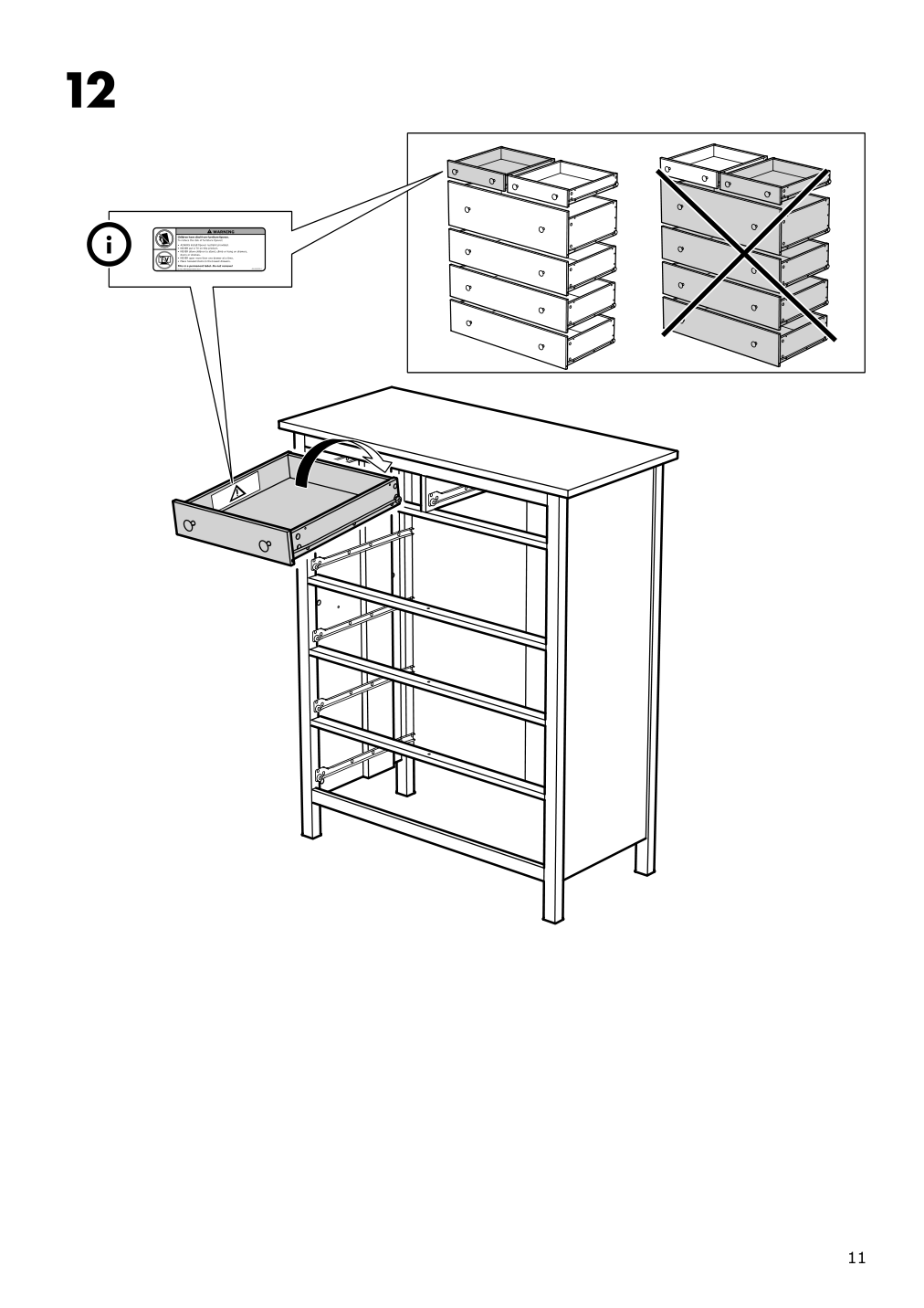 Assembly instructions for IKEA Hemnes 6 drawer chest white stain | Page 11 - IKEA HEMNES 6-drawer chest 602.392.73