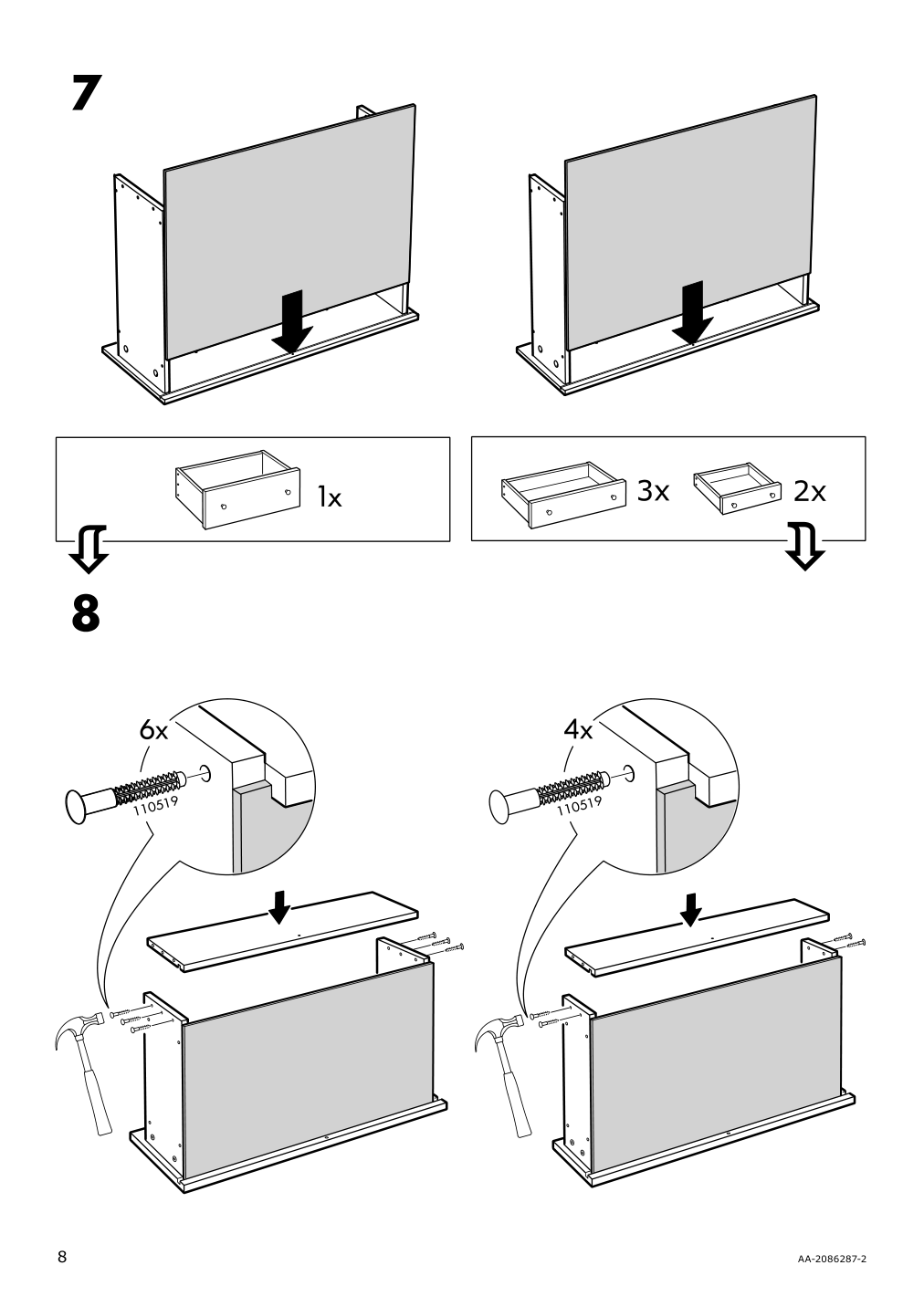 Assembly instructions for IKEA Hemnes 6 drawer chest white stain | Page 8 - IKEA HEMNES 6-drawer chest 602.392.73