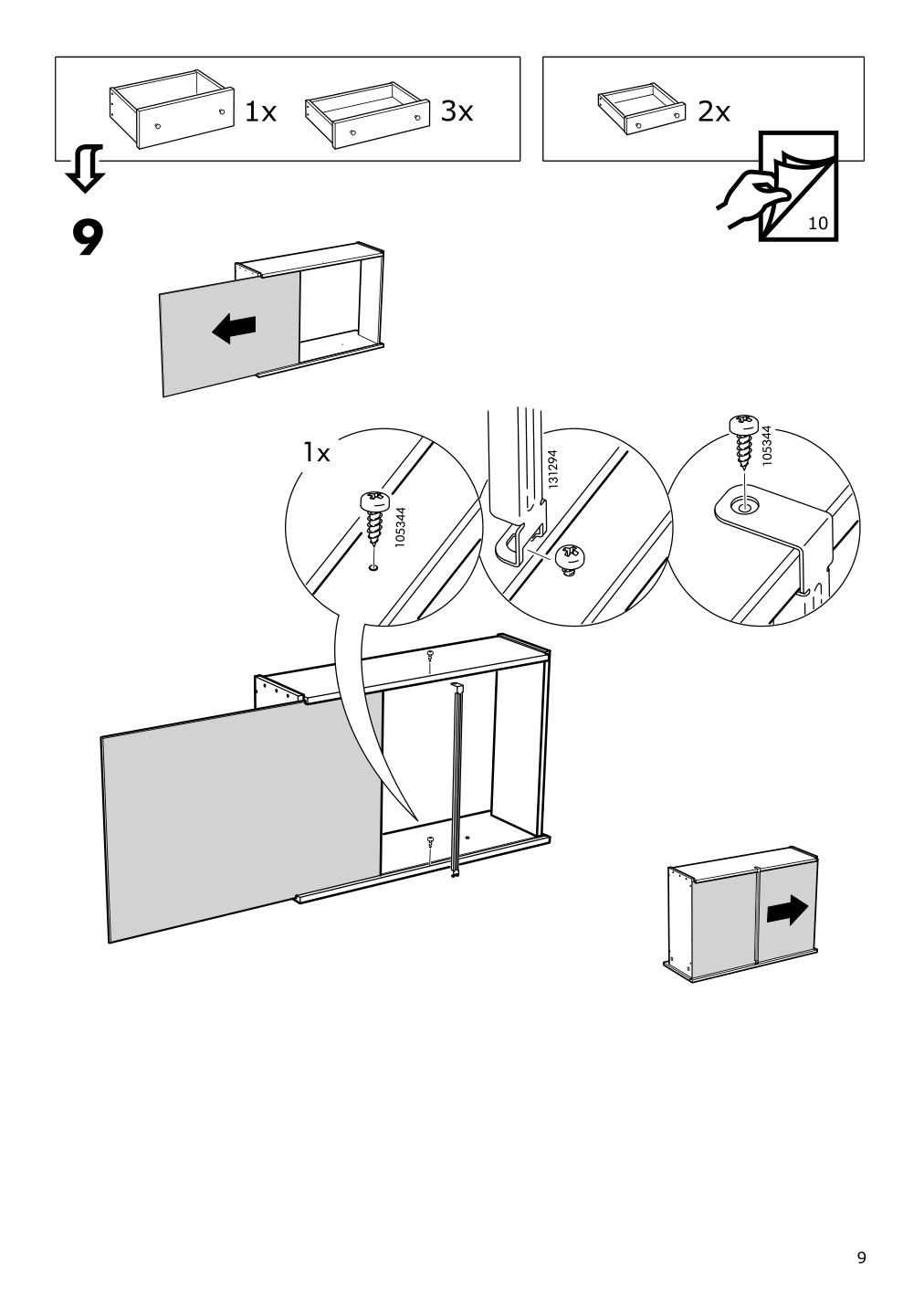 Assembly instructions for IKEA Hemnes 6 drawer chest white stain | Page 9 - IKEA HEMNES 6-drawer chest 602.392.73