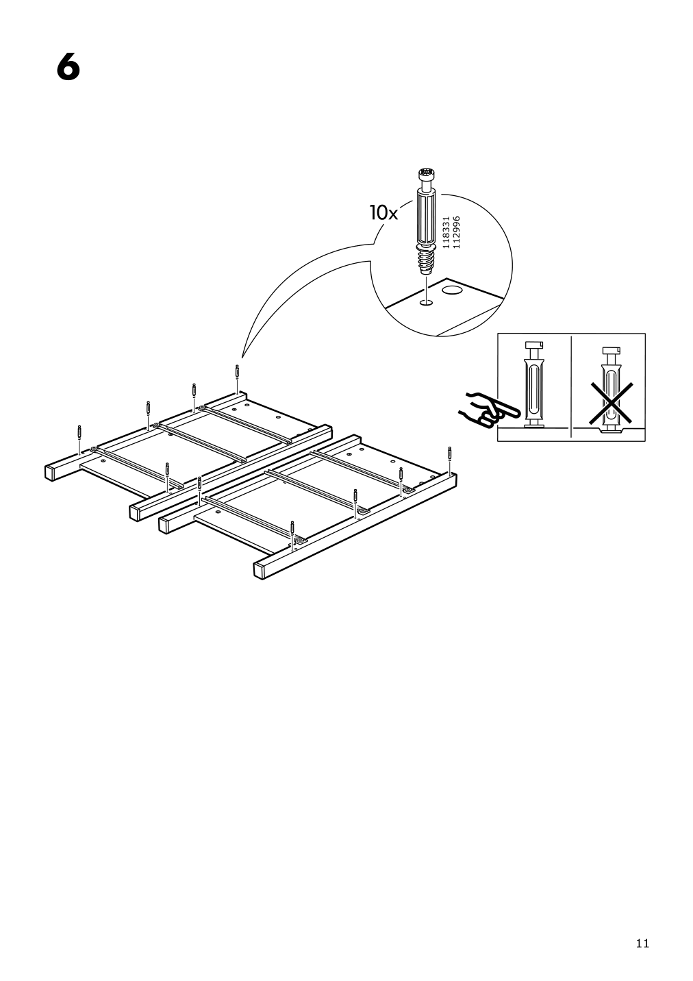 Assembly instructions for IKEA Hemnes 8 drawer dresser dark gray stained | Page 11 - IKEA HEMNES 8-drawer dresser 603.817.37