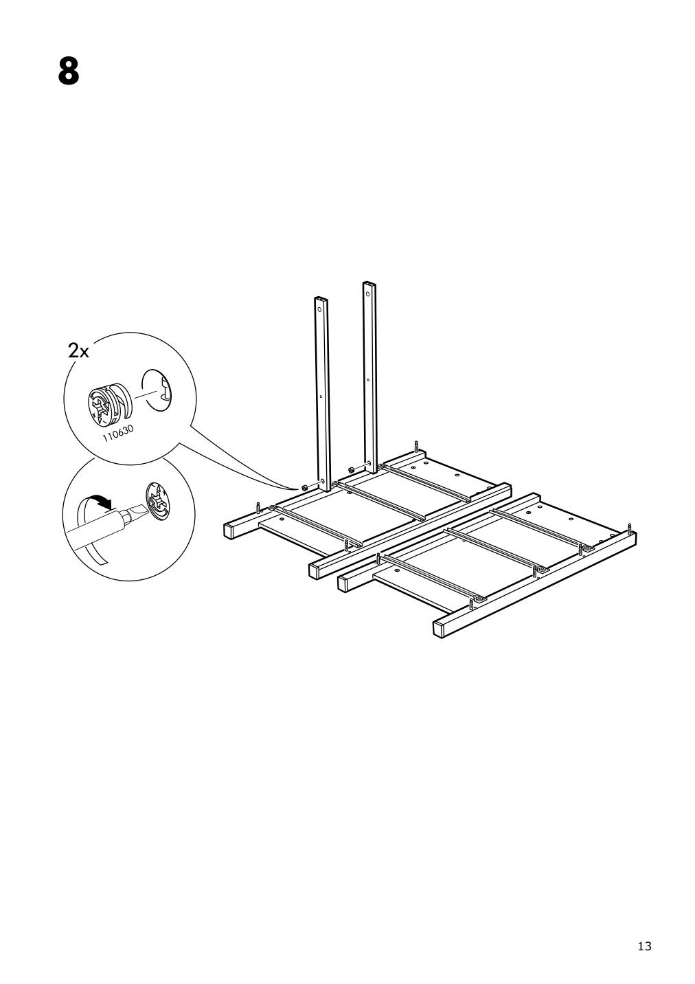 Assembly instructions for IKEA Hemnes 8 drawer dresser dark gray stained | Page 13 - IKEA HEMNES 8-drawer dresser 603.817.37