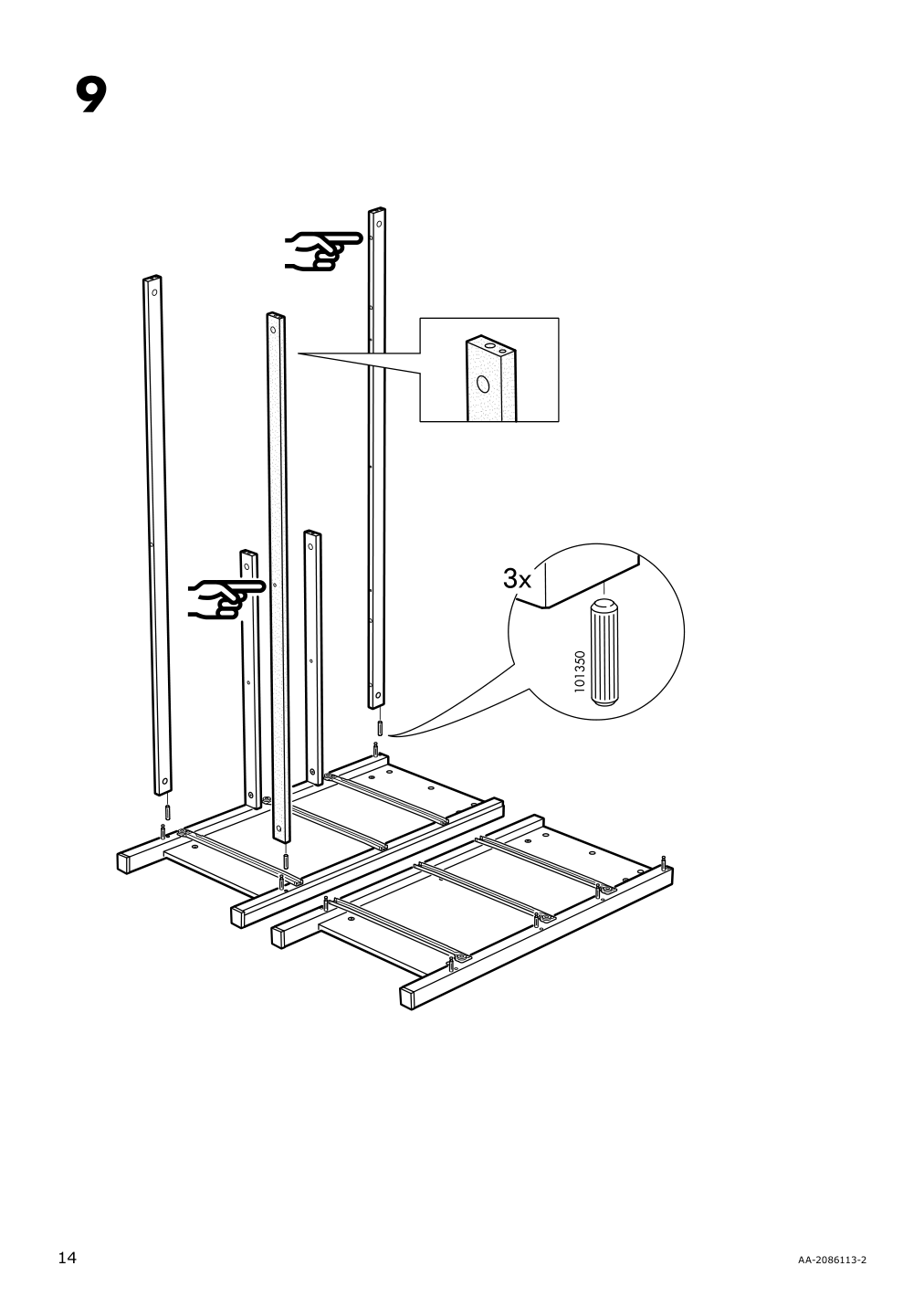 Assembly instructions for IKEA Hemnes 8 drawer dresser dark gray stained | Page 14 - IKEA HEMNES 8-drawer dresser 603.817.37