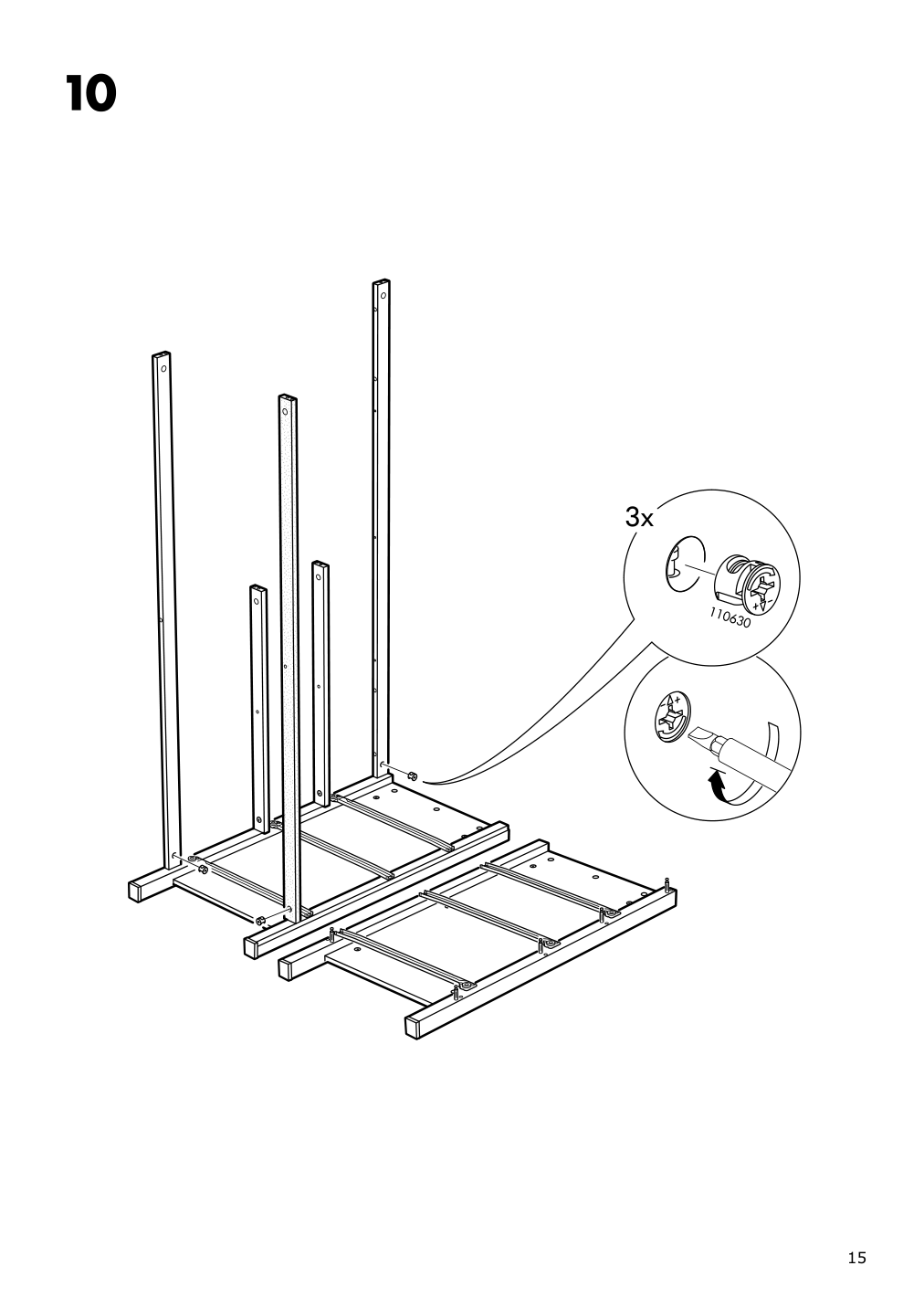 Assembly instructions for IKEA Hemnes 8 drawer dresser dark gray stained | Page 15 - IKEA HEMNES 8-drawer dresser 603.817.37