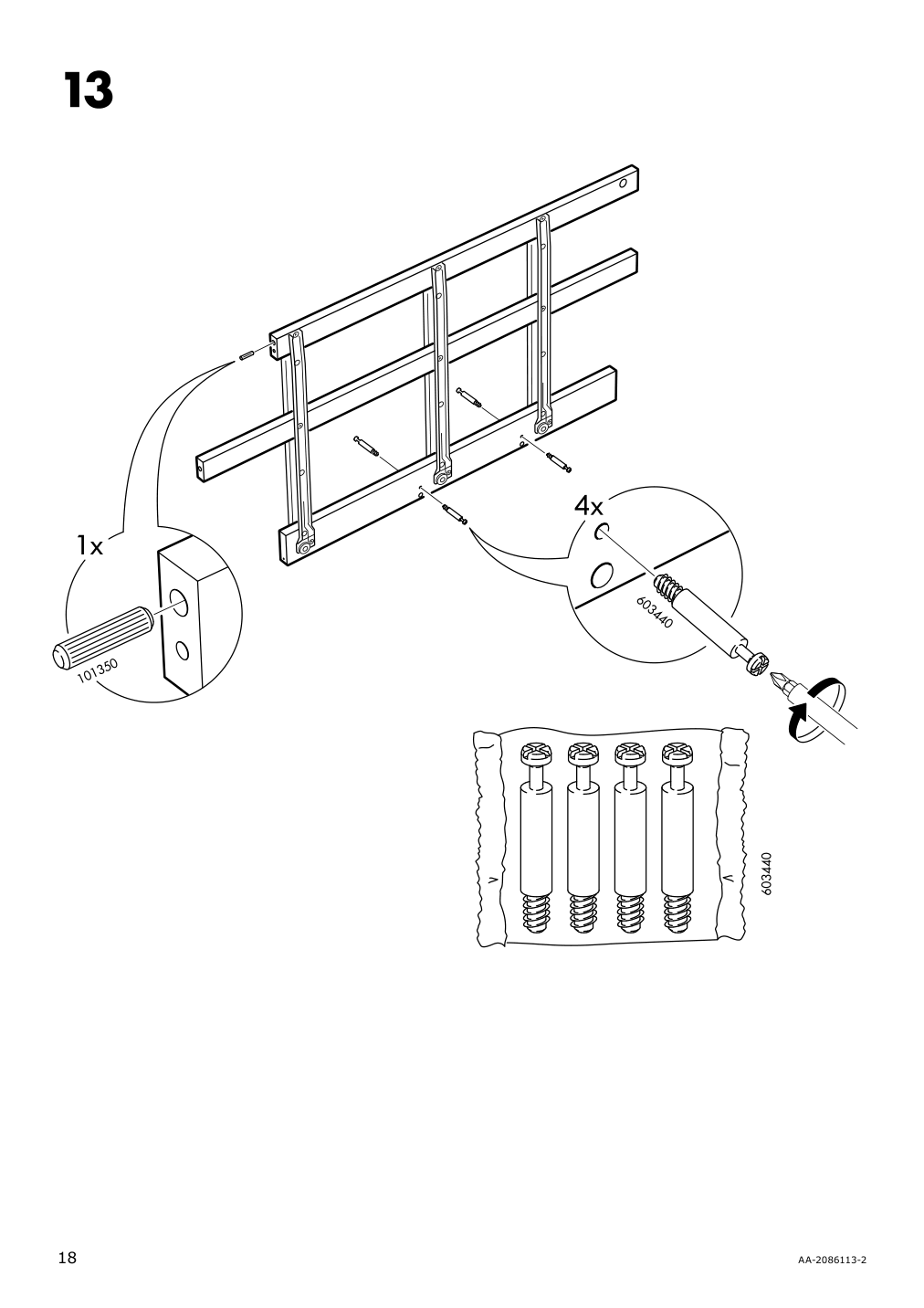 Assembly instructions for IKEA Hemnes 8 drawer dresser dark gray stained | Page 18 - IKEA HEMNES 8-drawer dresser 603.817.37